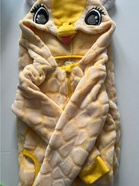 Yellow Plush Giraffe Hooded Onsie or Halloween costume for Kids